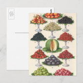 ヴィンテージ品揃えフルーツのトレイへのケータリング ポストカード (正面/裏面)