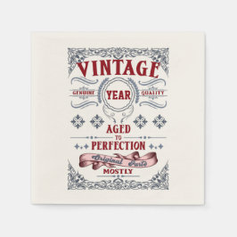 ヴィンテージ品質の完成度、誕生日 スタンダードカクテルナプキン