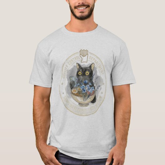ヴィンテージ品質管理 黒猫ラーメンTシャツ Tシャツ (正面)