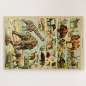 ヴィンテージ哺乳類の動物の旧イラストレーションアート ジグソーパズル (横)