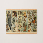 ヴィンテージ哺乳類の動物の旧イラストレーションアート ジグソーパズル (横)