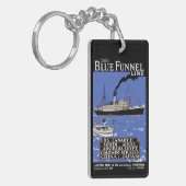 ヴィンテージ商船旅行ポスター キーホルダー (正面左)