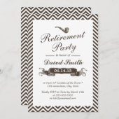 ヴィンテージ喫煙パイプシェブロン退職パーティー 招待状 (正面/裏面)