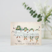 ヴィンテージ喫煙フロッグスクリスマスポストカード ポストカード (スタンド正面)