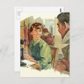 ヴィンテージ営業所、CEOボス、秘書 ポストカード (正面/裏面)