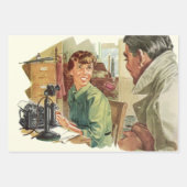 ヴィンテージ営業所、CEOボス、秘書 ラッピングペーパーシート (正面)