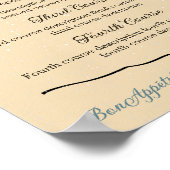 ヴィンテージ器シェフケータリングディナーパーティーメニューp ポスター (角)