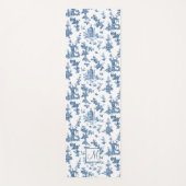 ヴィンテージ噴水と木トイルとモノグラムブルー ヨガマット (正面)