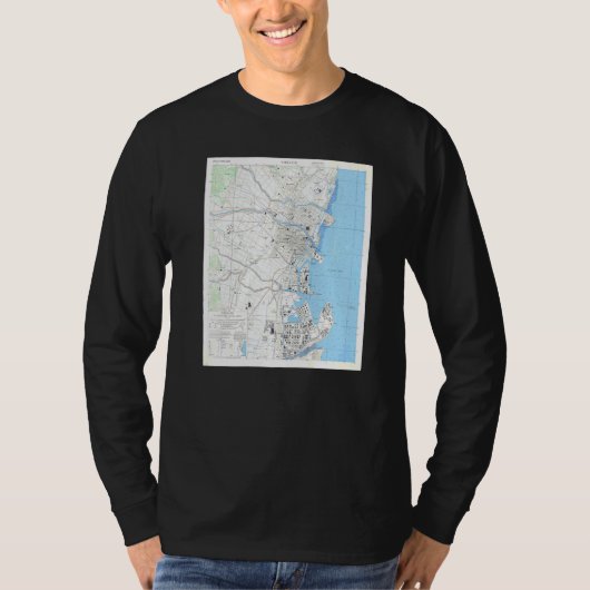 ヴィンテージ四日市日本の地図1945 Tシャツ (正面)