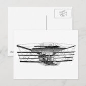 ヴィンテージ四羽飛んでいる機 ポストカード (正面/裏面)