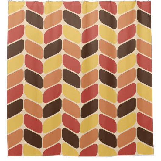 ヴィンテージ四角形（秋） シャワーカーテン (正面)