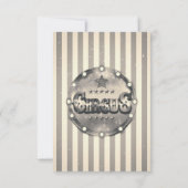 ヴィンテージ回ストライプの路ストライプパーティー表番号 招待状 (裏面)