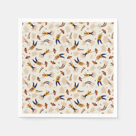 ヴィンテージ回路カーニバルピエロパーティー スタンダードカクテルナプキン (正面)