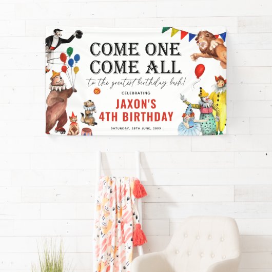 ヴィンテージ回路カーニバルフェスティバルキッド誕生日 横断幕 (インサイチュ)