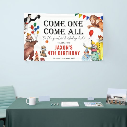 ヴィンテージ回路カーニバルフェスティバルキッド誕生日 横断幕 (トレードショー)