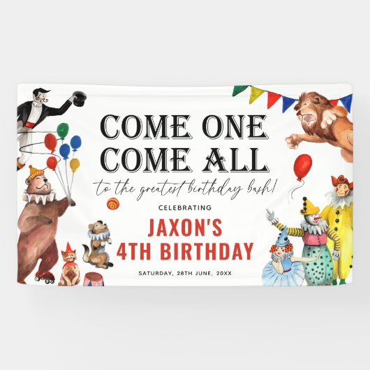 ヴィンテージ回路カーニバルフェスティバルキッド誕生日 横断幕 (横)