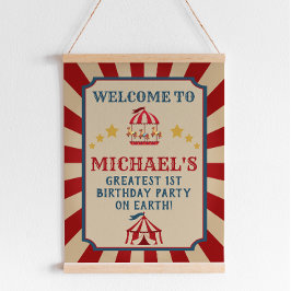 ヴィンテージ回路カーニバル誕生日ウェルカムサイン ポスター