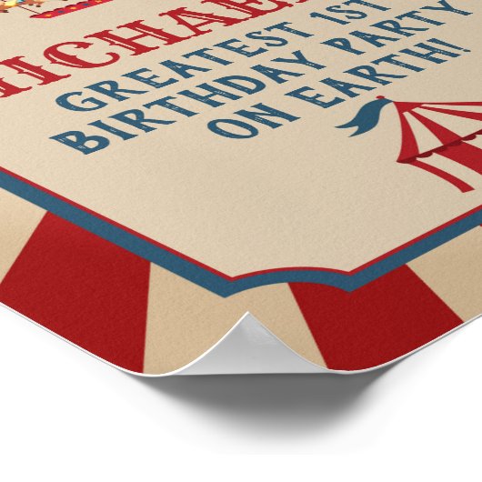 ヴィンテージ回路カーニバル誕生日ウェルカムサイン ポスター (角)