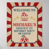 ヴィンテージ回路カーニバル誕生日ウェルカムサイン ポスター (正面)