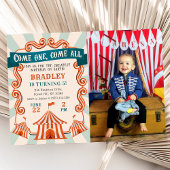 ヴィンテージ回路カーニバル誕生日フォト招待状 招待状