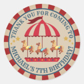 ヴィンテージ回路カーニバル誕生日ラウンドラベル ラウンドシール (正面)