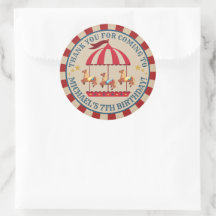 ヴィンテージ回路カーニバル誕生日ラウンドラベル