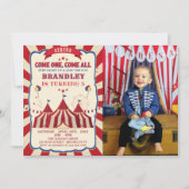 ヴィンテージ回路カーニバル誕生日写真 招待状 (正面)