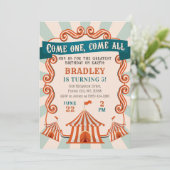 ヴィンテージ回路カーニバル誕生日招待状 招待状 (スタンド正面)