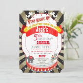 ヴィンテージ回路カーニバル誕生日招待状 招待状 (スタンド正面)