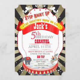 ヴィンテージ回路カーニバル誕生日招待状 招待状