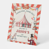 ヴィンテージ回路カーニバル誕生日標識 台座サイン (正面)