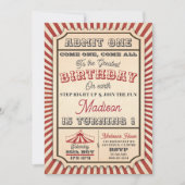 ヴィンテージ回路チケットパーティー誕生日招待状 招待状 (正面)