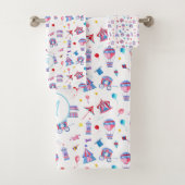 ヴィンテージ回路パターン |ターコイズ青 バスタオルセット (インサイチュ)