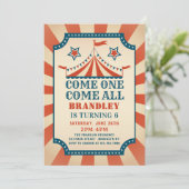 ヴィンテージ回路パーティーカーニバルパーティー誕生日 招待状 (スタンド正面)