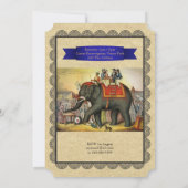 ヴィンテージ回路ブライダルシャワーカーニバル回転木馬 招待状 (裏面)