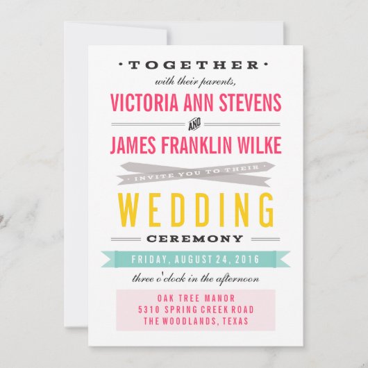 ヴィンテージ回路結婚式招待状 招待状 (正面)