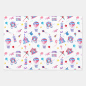 ヴィンテージ回路誕生日トリオシームレス紙 ラッピングペーパーシート (正面)