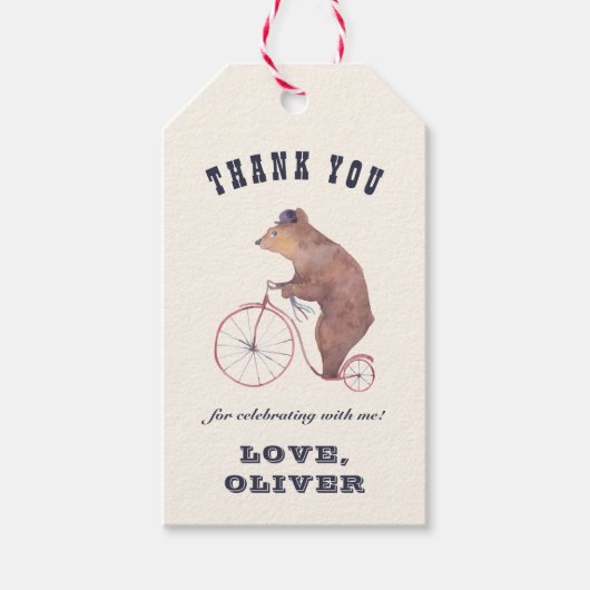 ヴィンテージ回路誕生日メッセージカード ギフトタグ (正面)