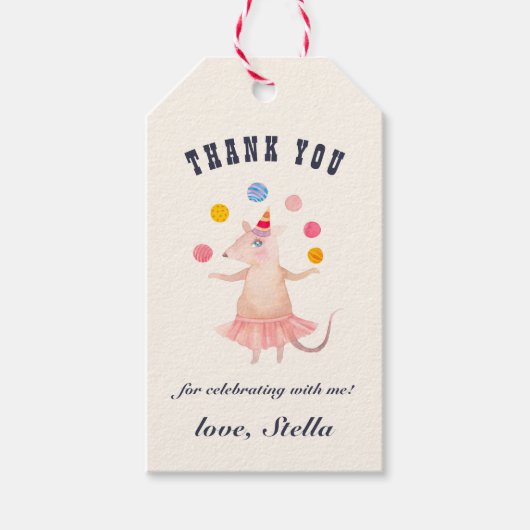 ヴィンテージ回路誕生日メッセージカード ギフトタグ (正面)