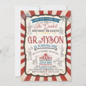 ヴィンテージ回路誕生日招待状 招待状 (正面)