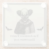 ヴィンテージ回路 | カーニバル幽霊のよく出るテーマハロウィーン ガラスコースター (裏面)