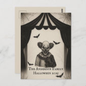 ヴィンテージ回路 | カーニバル幽霊のよく出るテーマハロウィーン ポストカード (正面/裏面)