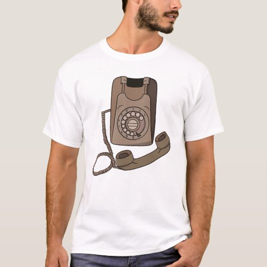 ヴィンテージ回転式電話 Tシャツ (正面)