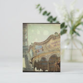 ヴィンテージ回転木馬インエッフェルタワー ポストカード (スタンド正面)