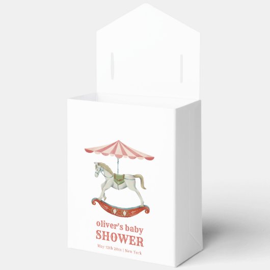 ヴィンテージ回転木馬カーニバルサーカス赤ちゃんシャワー フェイバーボックス (見開き)
