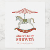 ヴィンテージ回転木馬カーニバルサーカス赤ちゃんシャワー ワインラベル (シングルラベル)