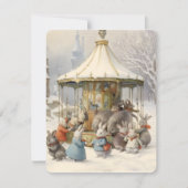 ヴィンテージ回転木馬クリスマス シーズンカード (正面)