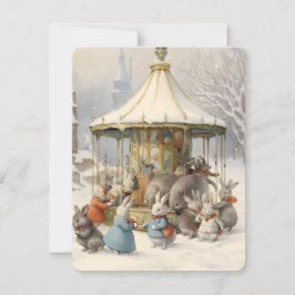 ヴィンテージ回転木馬クリスマス シーズンカード