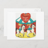 ヴィンテージ回転木馬バレンタイン シーズンポストカード (正面/裏面)