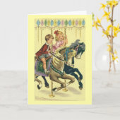 ヴィンテージ回転木馬誕生日グリーティングカード カード (黄色い花)